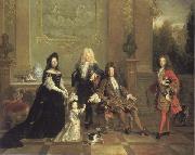 French school Louis XIV and his Heirs oil